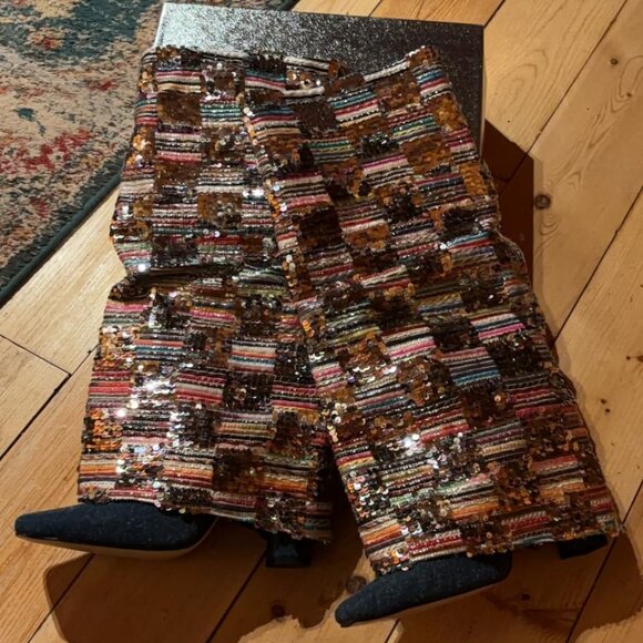 Women's sequined cowboy high boots - Picture 2 of 10